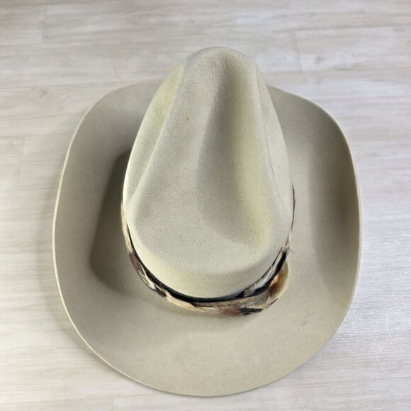 Lariat Western 5X 5 XXXXX Beaver Quality Cowboy Hat Feather Band Size 7 1/4 - Picture 7 of 12